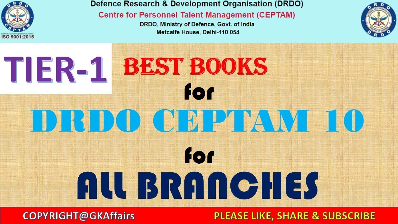 DRDO CEPTAM 10 best book for tier 1 exam | best book for DRDO CEPTAM 10 for all branches