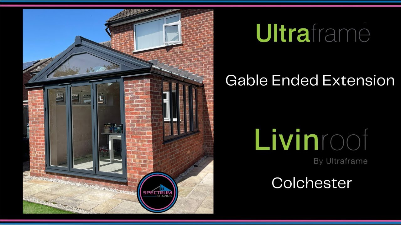 Ultraframe LivinRoof gable ended Conservatory Extension stage photos, Colchester Essex