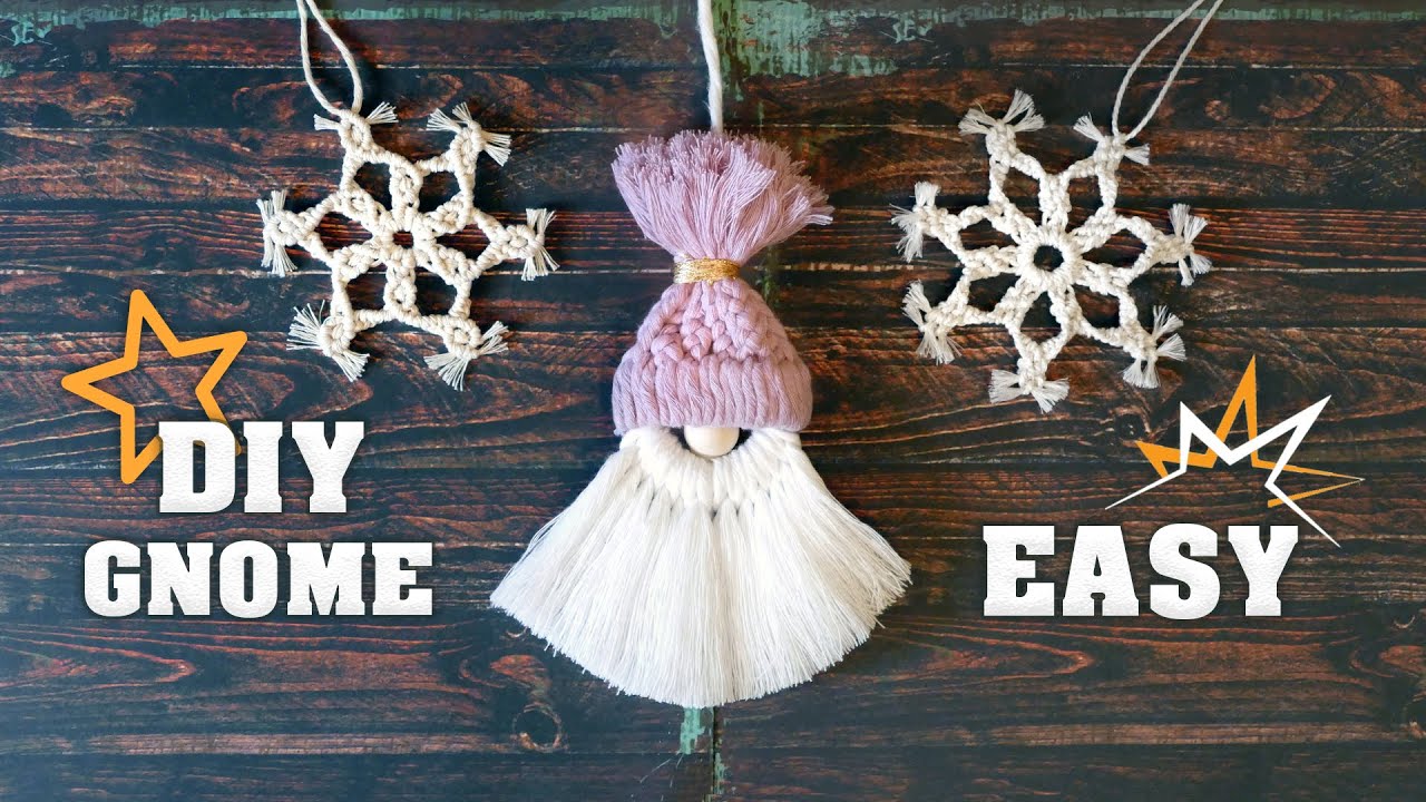 How to Make a Gnome on a Ring EASY Macrame Christmas Decorations 2022