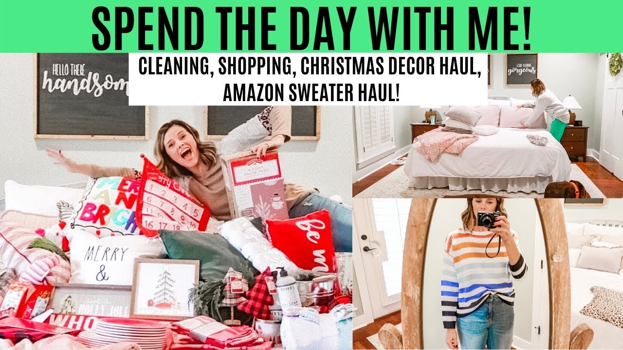 CHRISTMAS DECOR HAUL 2019 // CLEAN WITH ME, SHOP WITH ME, SPEND THE DAY WITH ME // Amy Darley