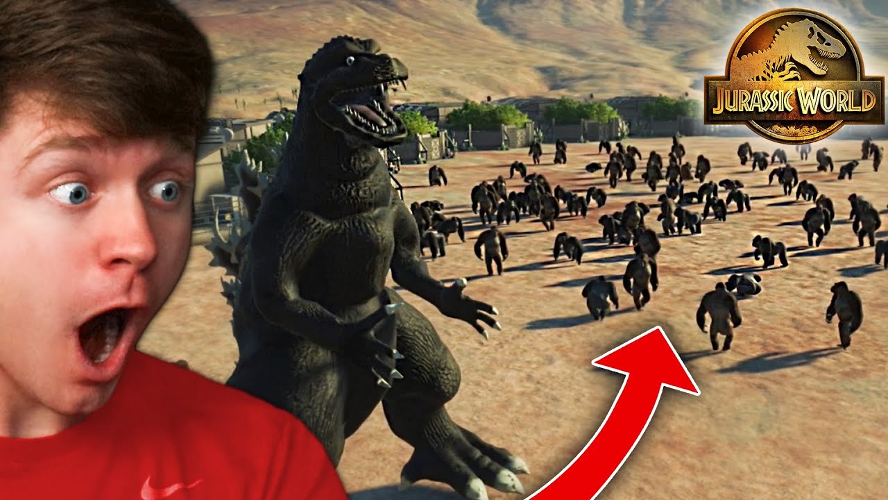 1 GODZILLA vs 100 KONGS!? - Jurassic World Evolution 2