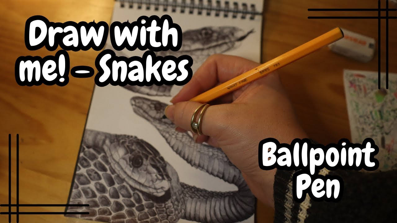 Snake Timelapse ballpoint pen | Draw with me