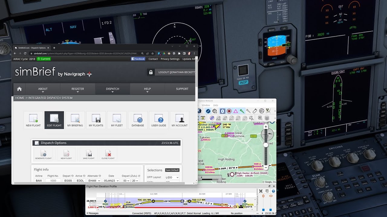 Интеграция Navigraph, LittleNavMap и Simbrief в FlyByWire A320 в Microsoft Flight Simulator