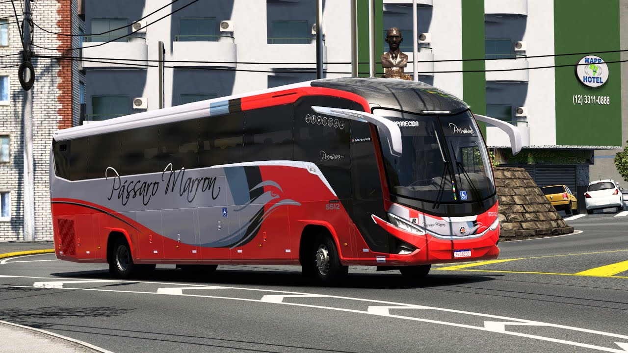 VIAGEM COM DESTINO A APARECIDA (SP) NO MARCOPOLO PARADISO G8 1200 MB EURO 6 - Euro Truck Simulator 2