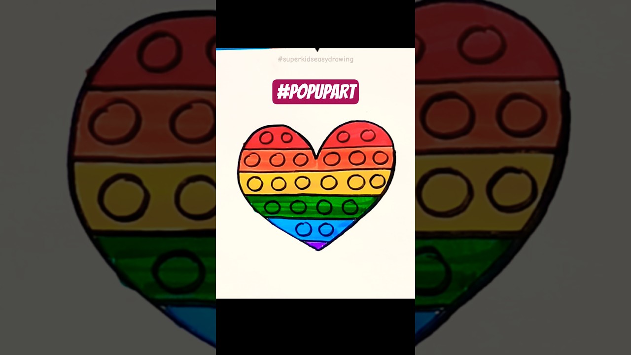 Easy Heart Shape Popup Drawing | DIY Pop-Up Card Art for Kids