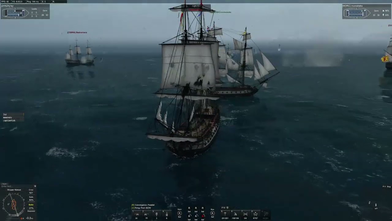 ZANZA + momokeks Fight 3 larger enemies | Naval Action