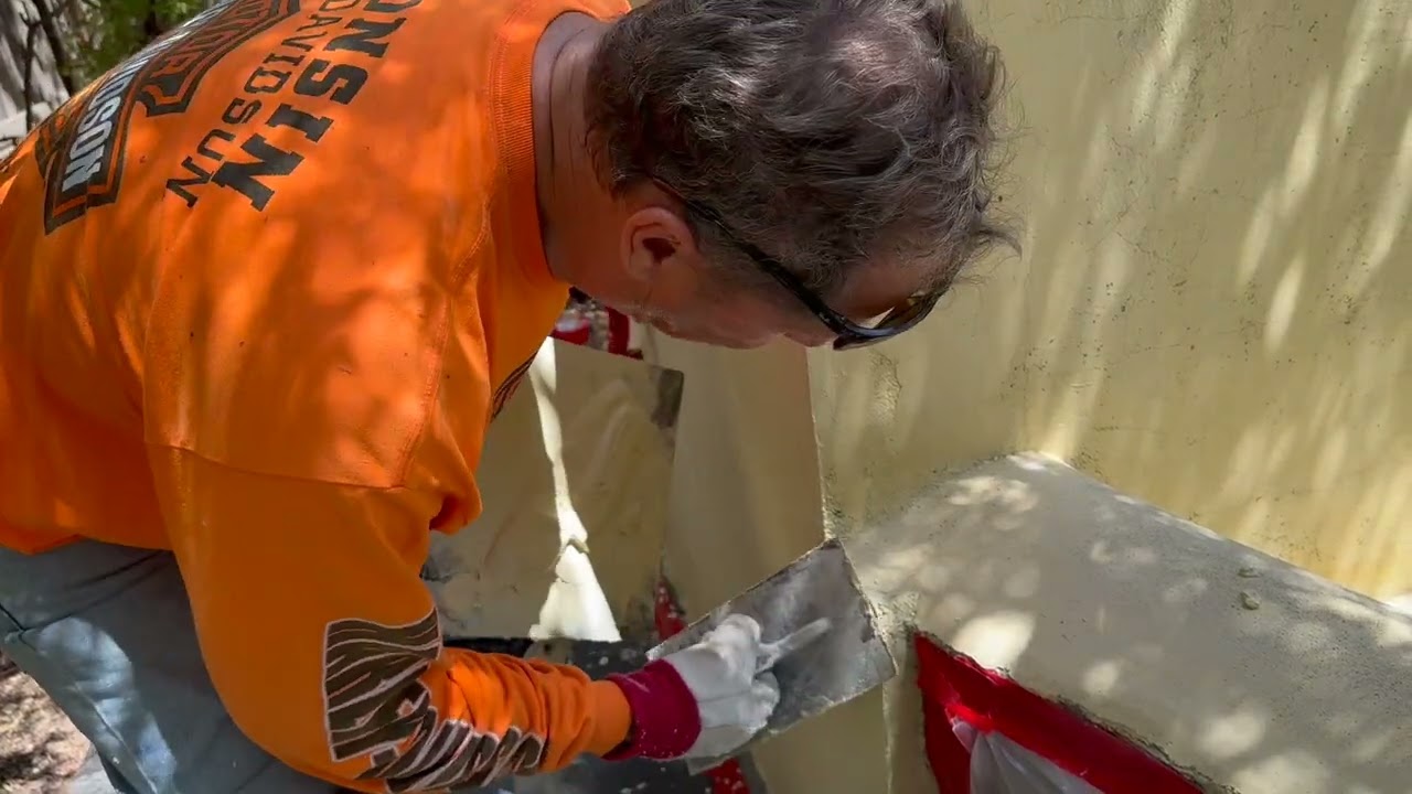 Acrylic Stucco on outdoor Fireplace refinish