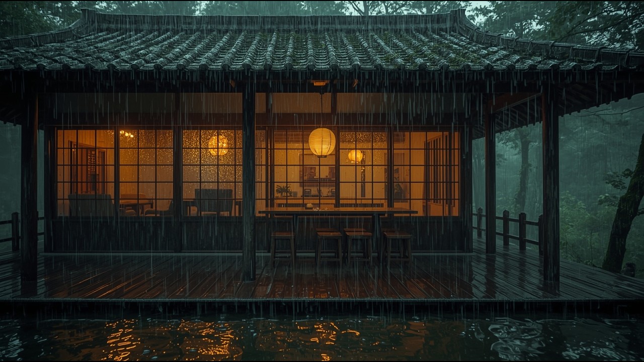 Pink Noise Heavy Rain for Deep Sleep – Insomnia & Stress Relief