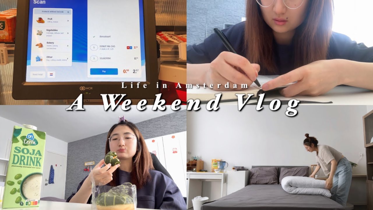 🥑Life journal in Amsterdam, 🧺things after moving in, 🩵grocery shopping in Netherlands✨Living Alone
