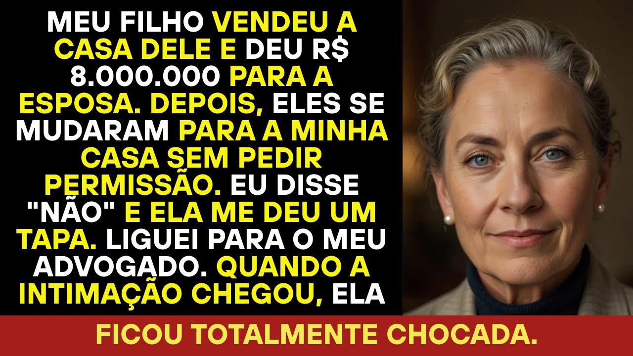 Meu filho vendeu sua casa e deu R$ 8.000.000 à esposa; depois, mudaram-se para minha casa.