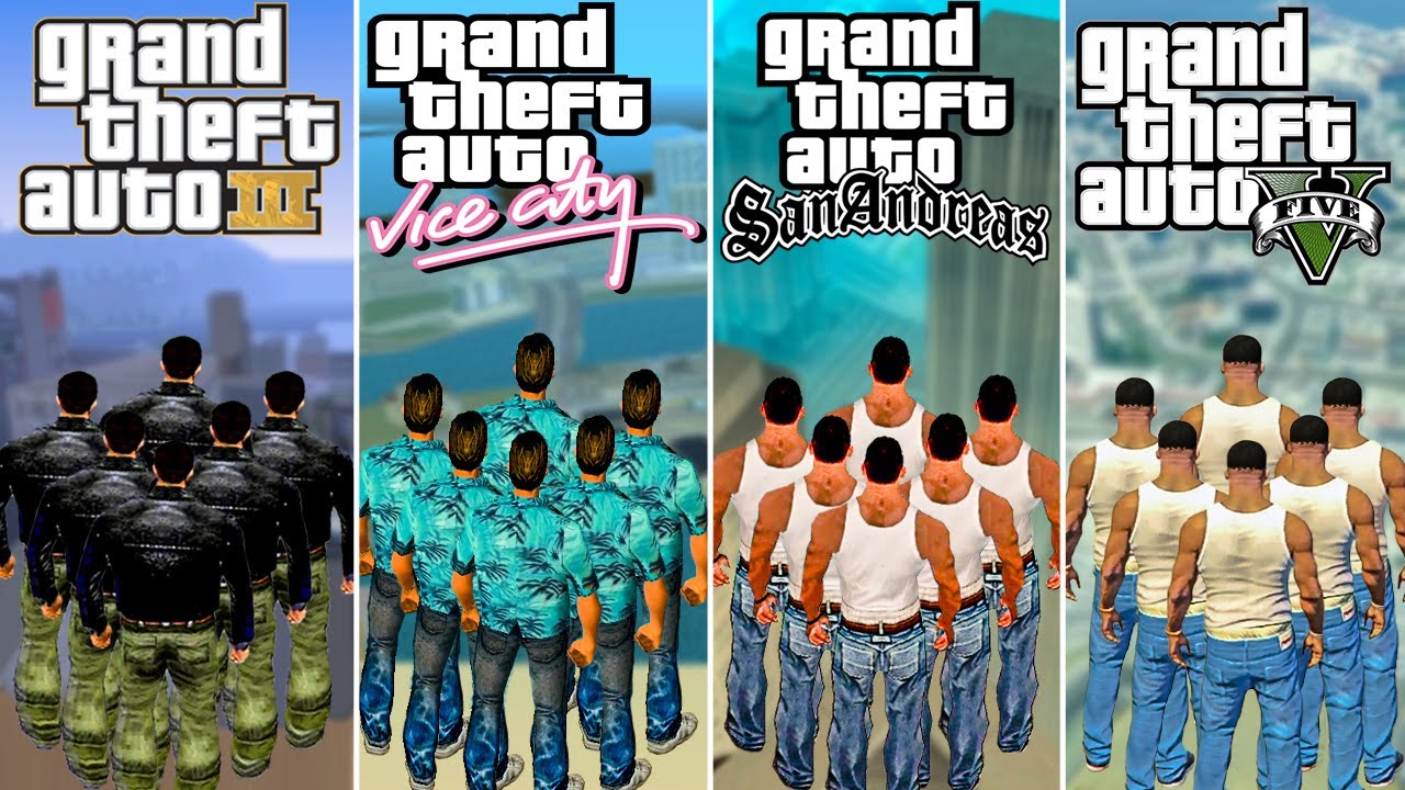 100 Clones Jumping from Highest Point in Rockstar Games 2001 - 2024