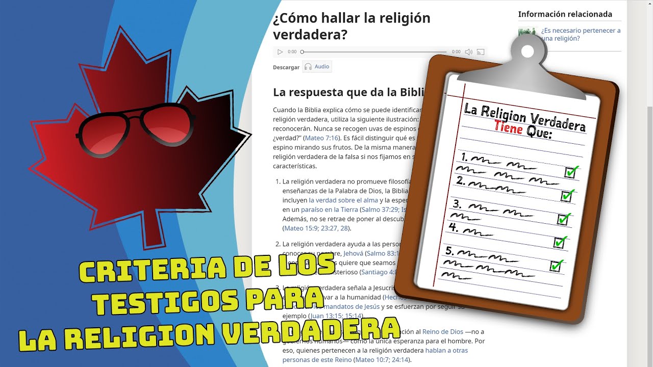 🍁 El Criterio De Los Testigos De Jehova Para Identificar La Religion Verdadera 🍁