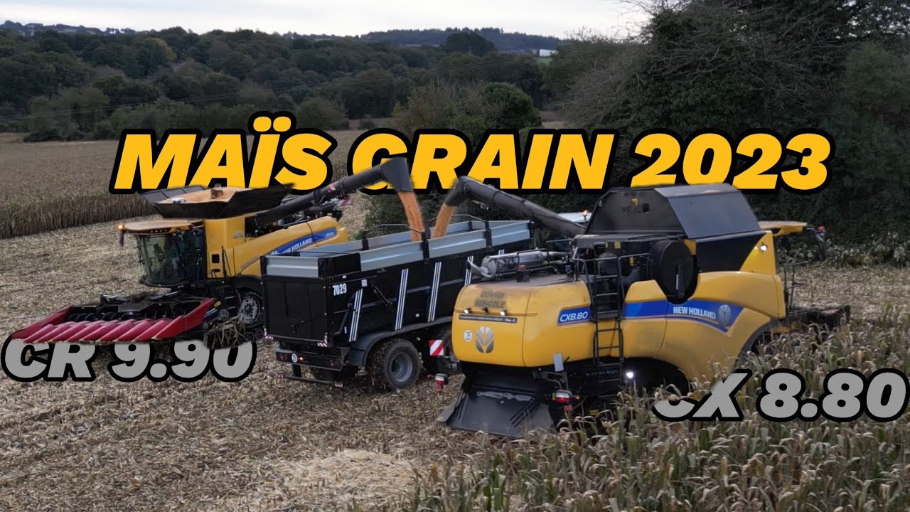 🎬MAÏS GRAIN 2023 AVEC UN DUO DE GRANDES JAUNES | NEW HOLLAND CX 8.80 & CR 9.90 🌽