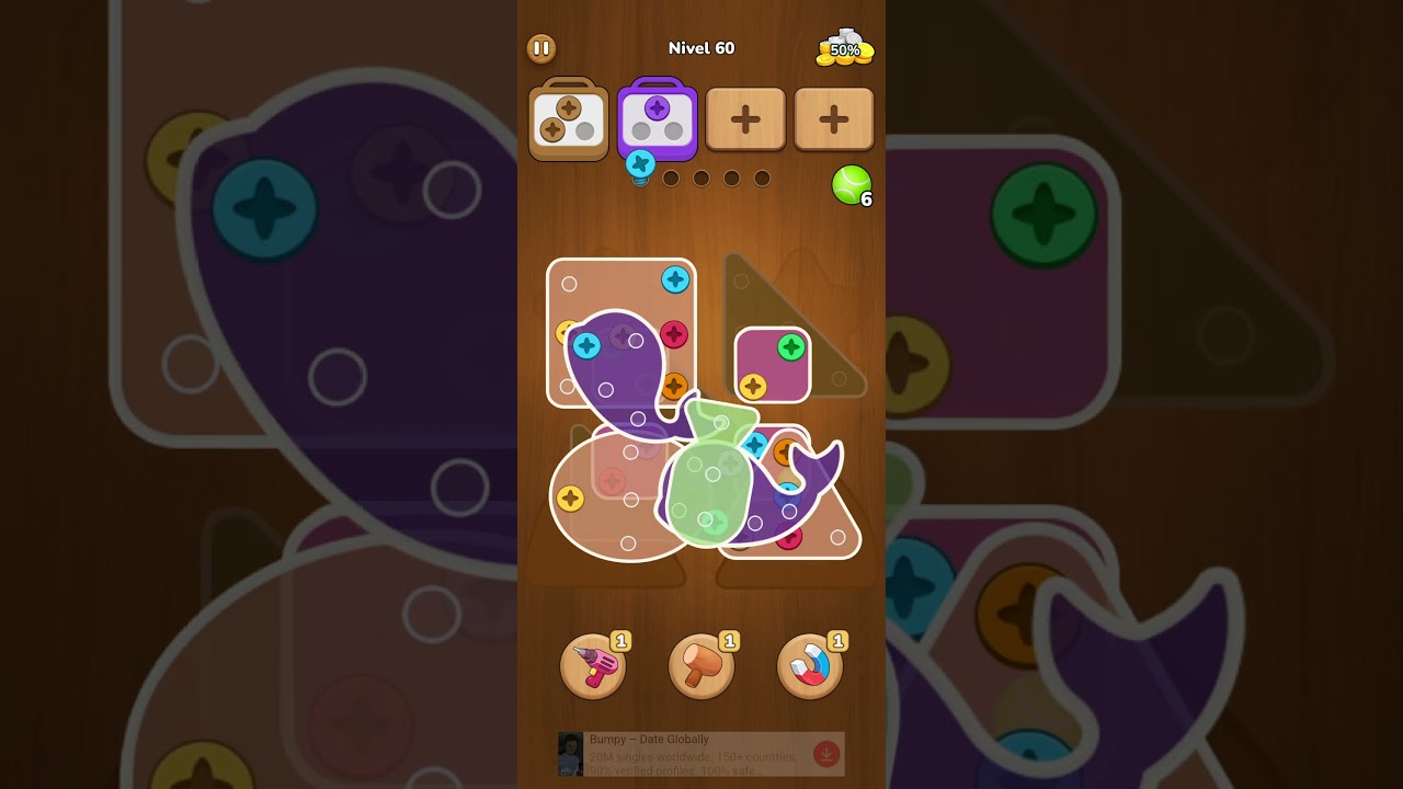 Screw Wood Jam: Tuerca & Perno - Level 60 #Game #ScrewWoodJam #Puzzle