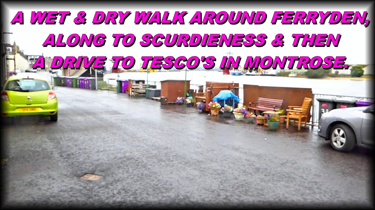 A WET & DRY FERRYDEN WALK, & A DRIVE INTO MONTROSE.