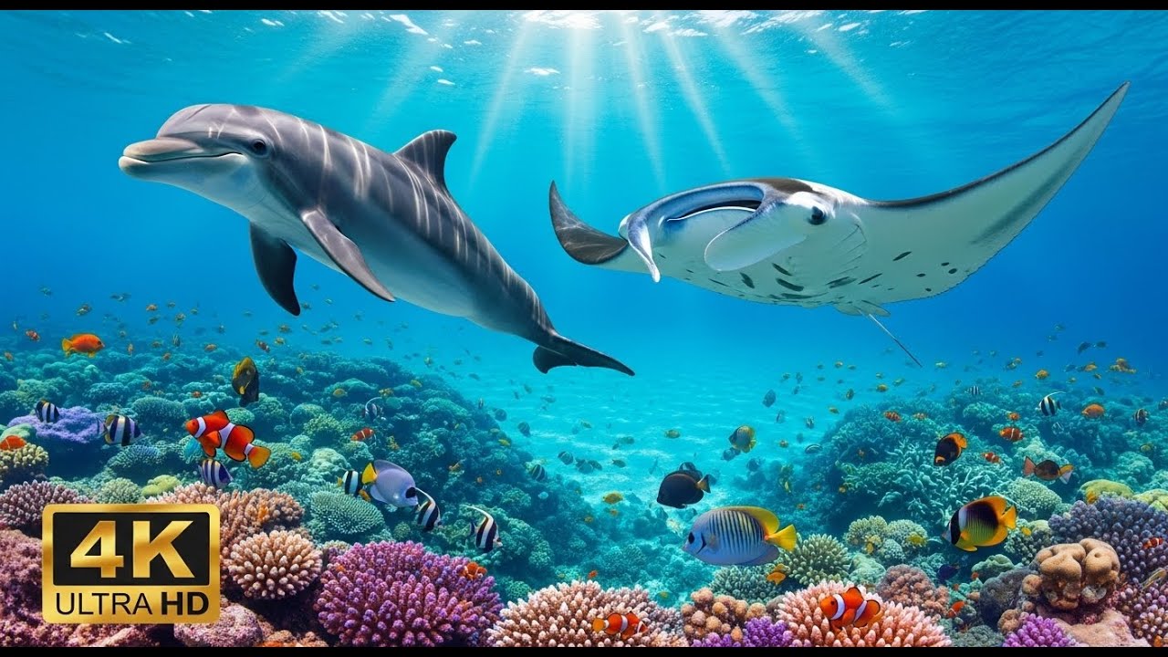 🐠 4K Coral Reef Aquarium – Peaceful Underwater Scenes with Meditation Music