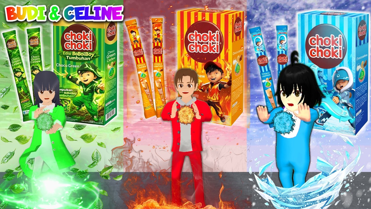 Yuta Mio Sang Petualang Berburu CHOKI CHOKI BOBOIBOY Sesuai Warna Elemen Api, Es, Dan Tumbuhan