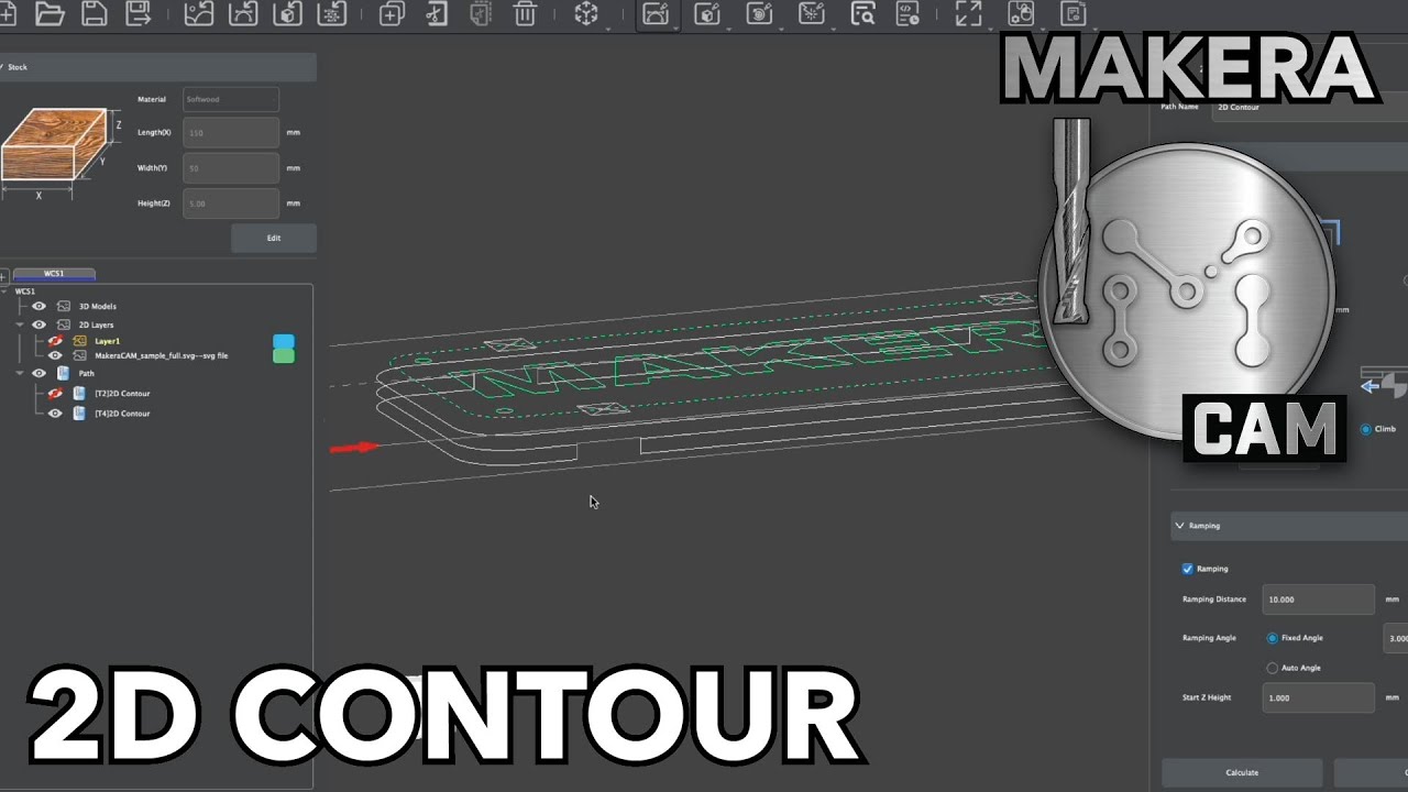 Makera CAM — создание траекторий инструмента 2D-контура