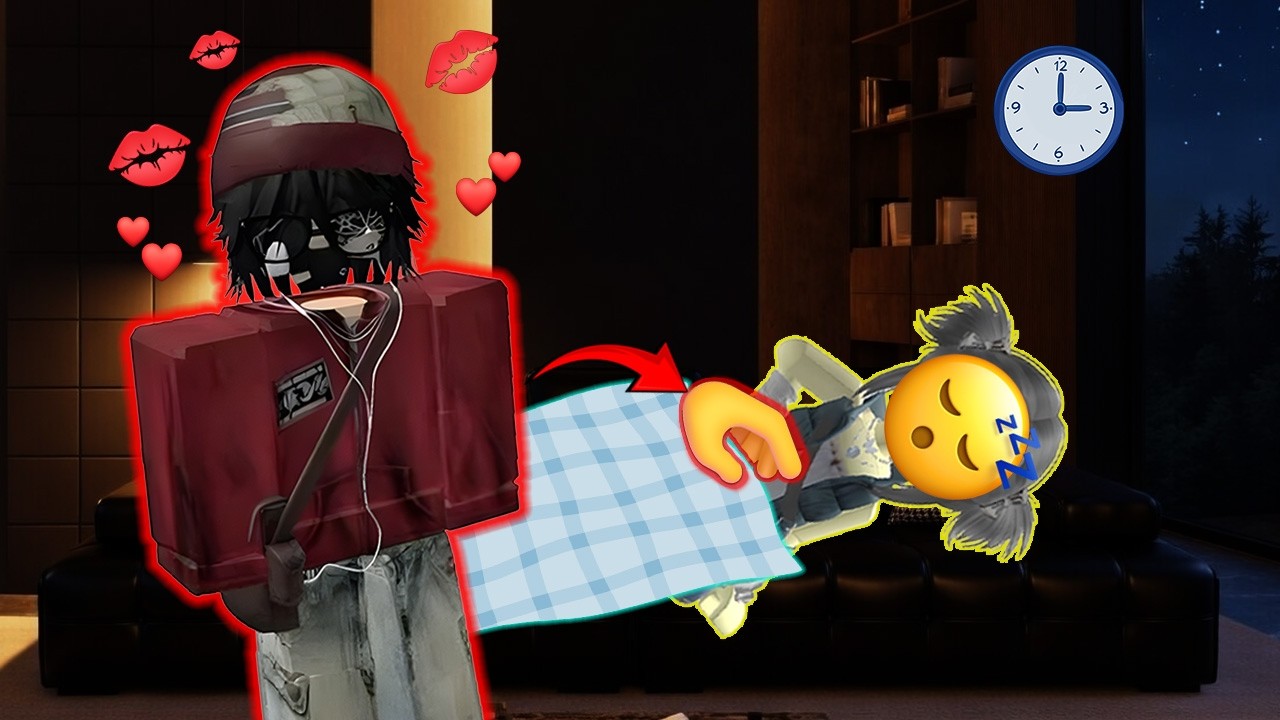 🌙 На ночёвке у друзей... Мой враг из GC влюбился в меня 😴 История в Roblox (TTS)