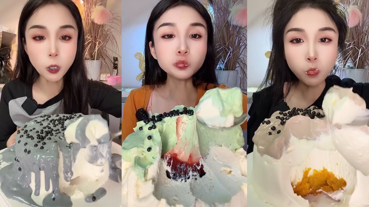 ASMR MUKBANG - MUKBANG SOUND - WHOLE CREAMY CAKE EATING