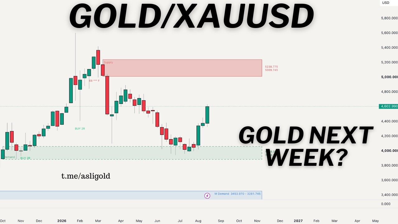 🟥Прогноз цены на золото/XAUUSD на следующую неделю, август 2026 г. (Анализ цены, торговый сетап) ...
