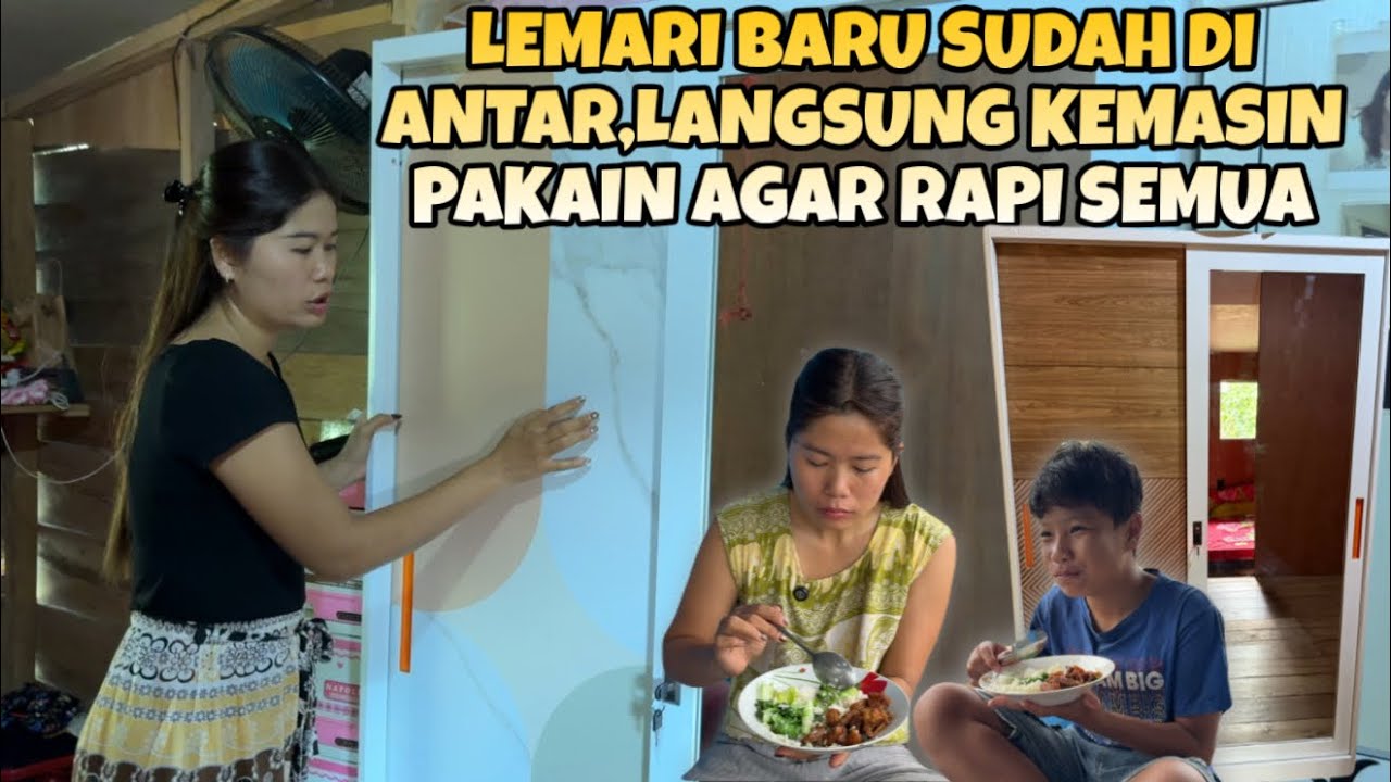 LEMARI PAKAIAN YG KAMI BELI SUDAH DI ANTAR DAN LANGSUNG DI PASANG LANJUT MASAK BUAT KELUARGA DIRUMAH
