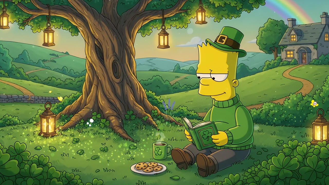 Peaceful St.Patrick's Day with Bart ☘️ Lofi Study & Lofi Sleep for a Peaceful Sunset