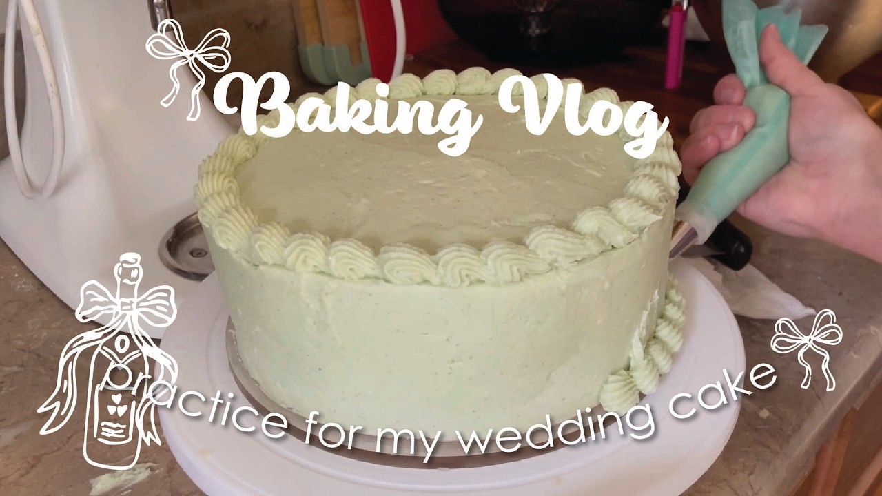 failed baking vlog (white cake with blackberry preserves) || practice for decorating my wedding cake