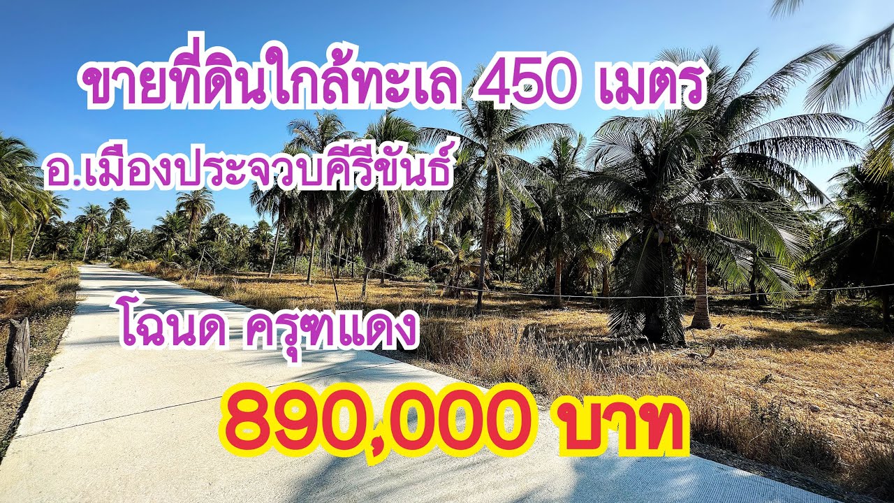 (EP.1091)ขายที่ดินใกล้ทะเล450เมตร(890,000 บาท)120ตารางวา(เมืองประจวบฯ