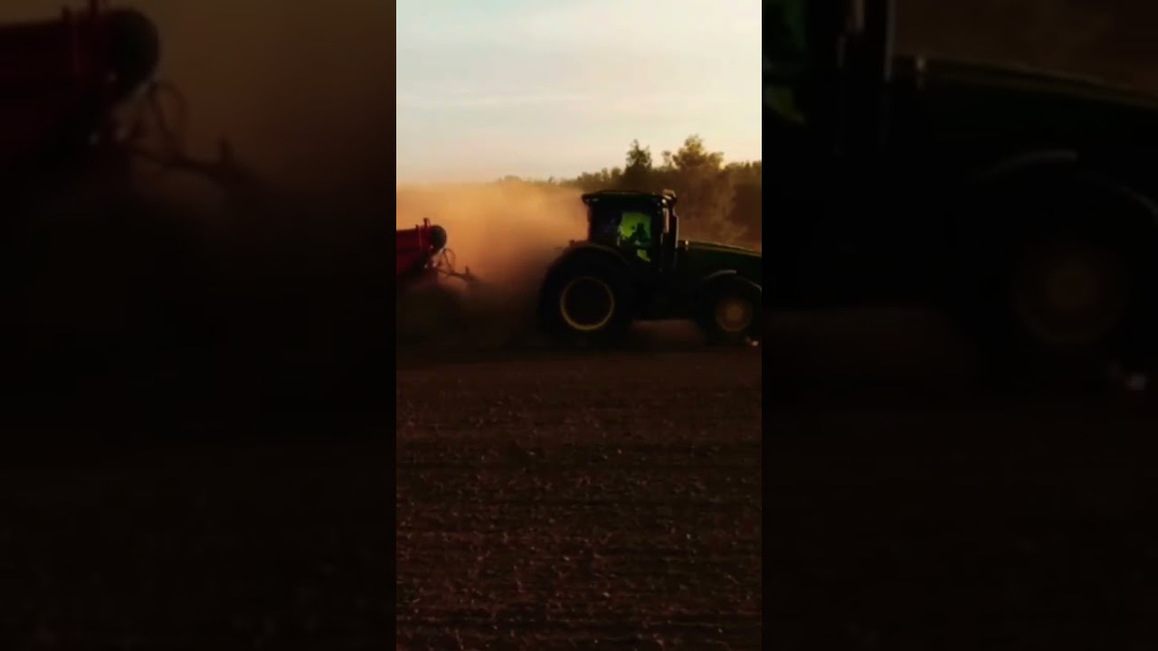 JOHN DEERE 8R В РАБОТЕ С СЕЯЛКОЙ VADERSTAD 