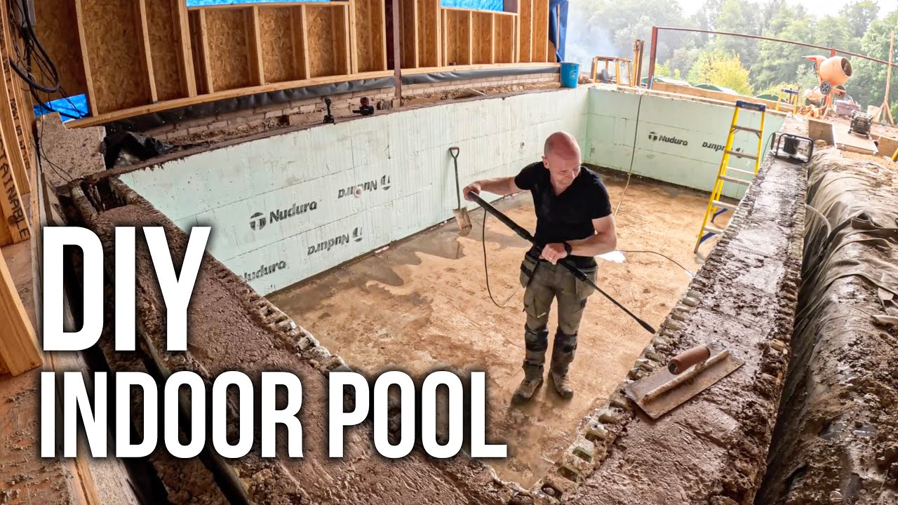 FILLING OUR INDOOR ICF POOL - Stressful day of Concrete and Cats!