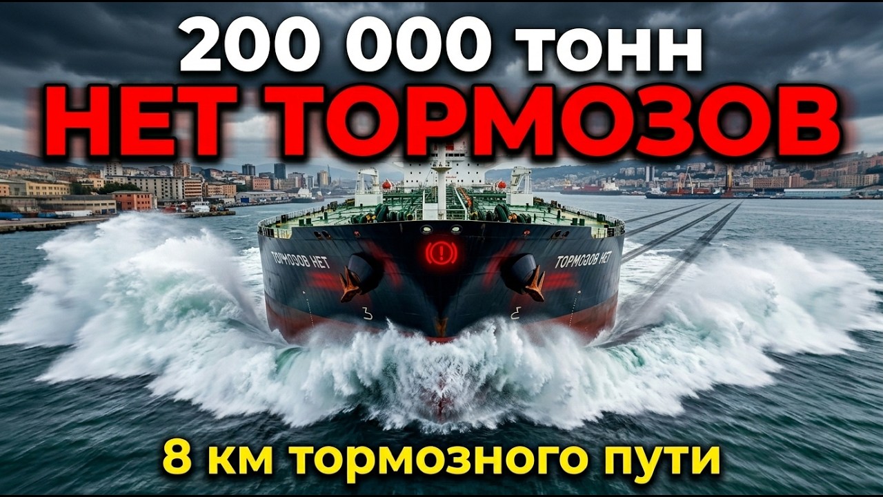 200 000 тонн. 25 км/ч. ТОРМОЗНОЙ ПУТЬ — 8 КМ