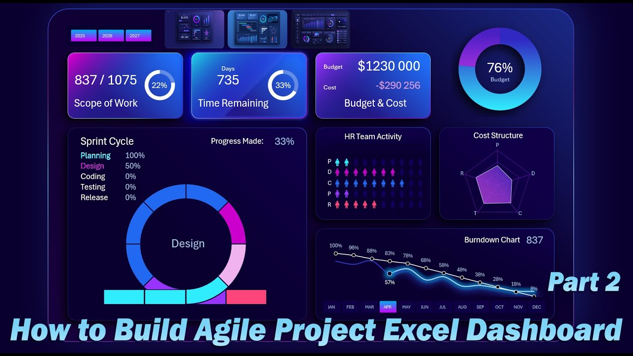 Build Agile Project Management Dashboard in Excel for personal finance app development   Part 2