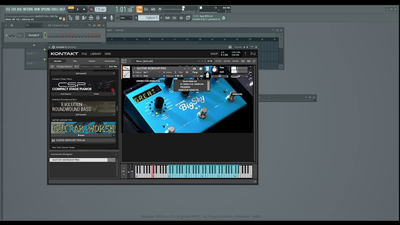GUITARRA WORSHIP PARA KONTAKT 8