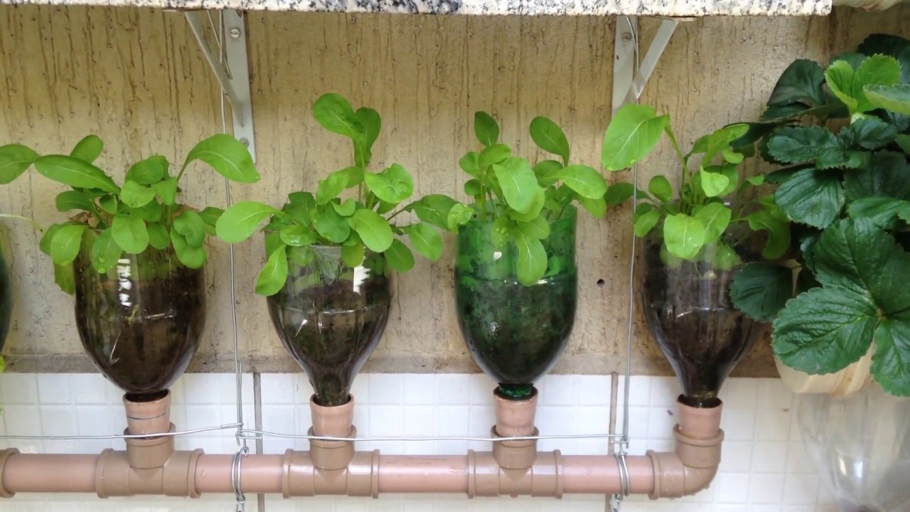Como fazer uma Horta Vertical com Garrafas Pet, Irrigação Automática