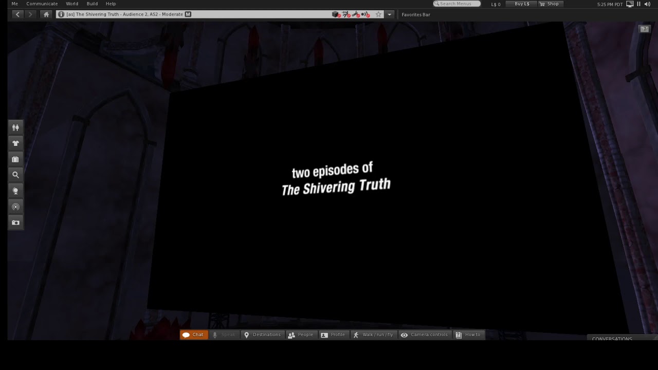 Adult Swim Second Life screening for Shivering Truth bumps (2020)