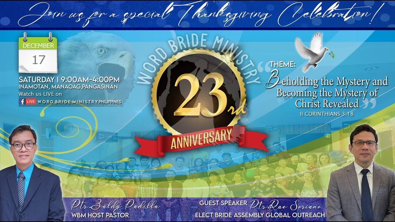 WBM 23rd Church Anniversary I Speaker Ptr.Rae Soriano I EBA