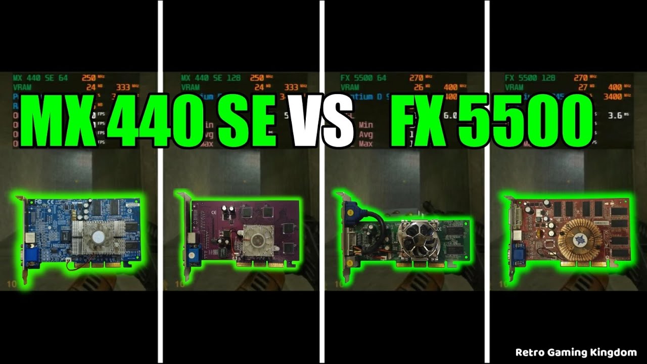 GeForce4 MX 440 SE vs GeForce FX 5500 Test In 7 Games (Both 64 and 128 bit)