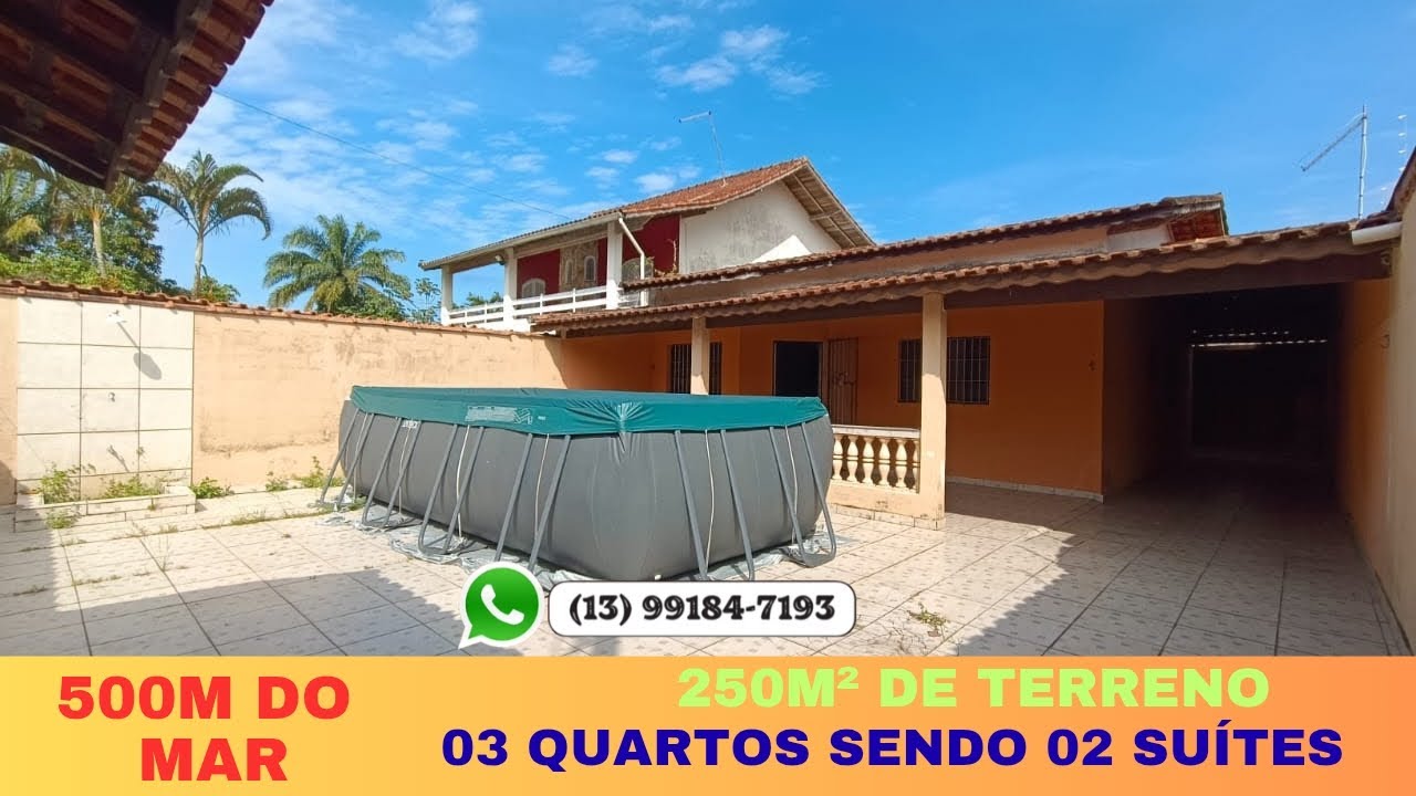 R$ 299mil. Oportunidade perto do mar - 250m² de terreno, edícula nos fundos. Imóvel muito bom