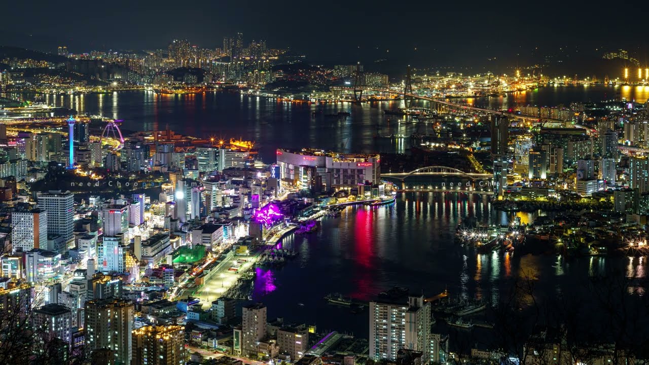 4K 타임랩스 부산 _ 천마산전망대. 천마산복합전망대. Mt  Cheonma san Day to night Timelapse. Busan Nightscape. Korea