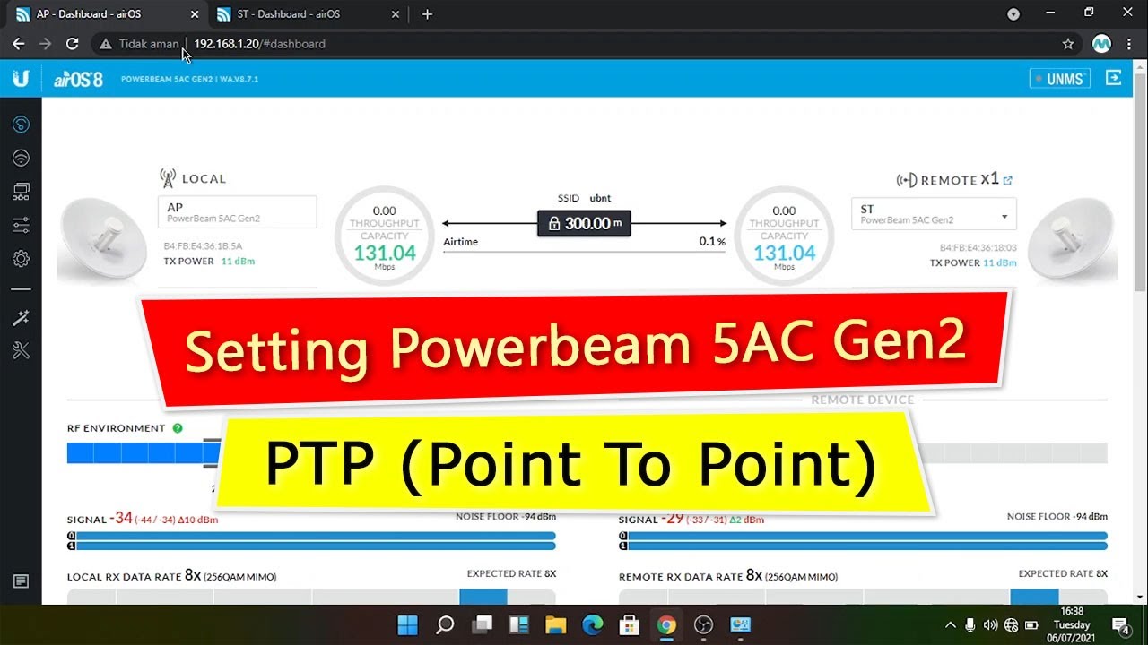 Cara Setting Powerbeam 5AC Gen2 sebagai AP PTP dan Station Point To Point