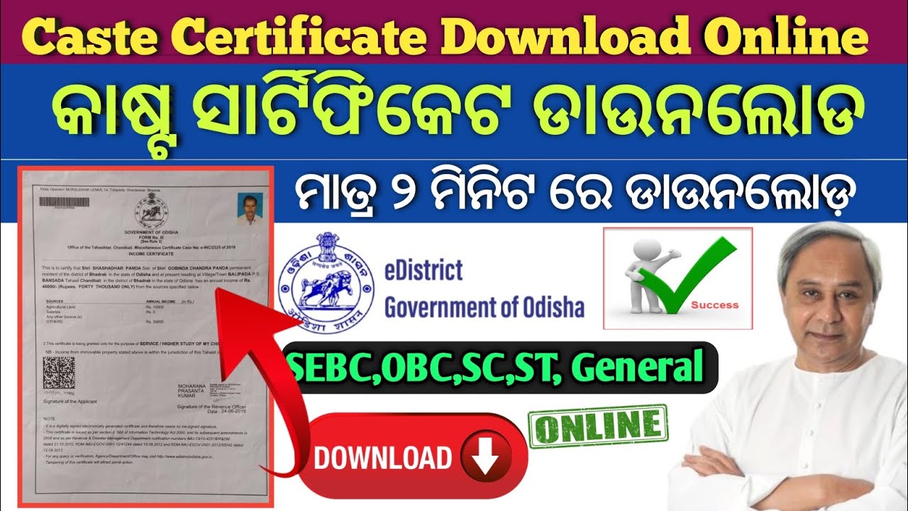 How to Download SEBC Certificate Online//Caste Certificate Download Online//OBC,SC,ST Certificate