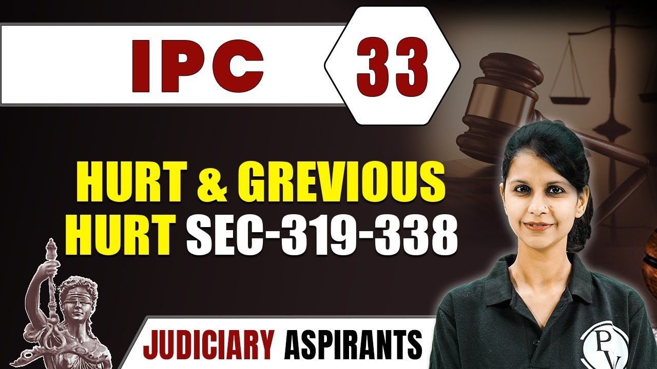 IPC 33 | Hurt & Grievous Hurt Sec-319-338 | Major Law | CLAT, LLB & Judiciary Aspirants
