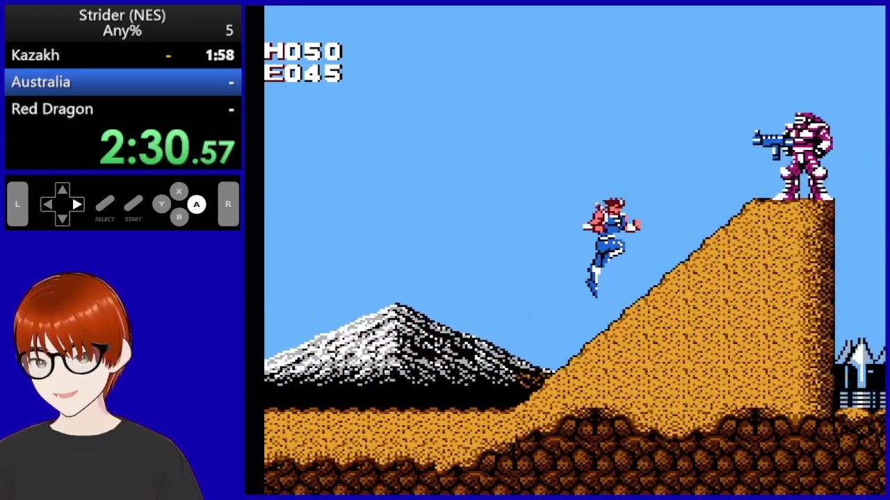 Strider (NES) Any% Speedrun in 4:29.88
