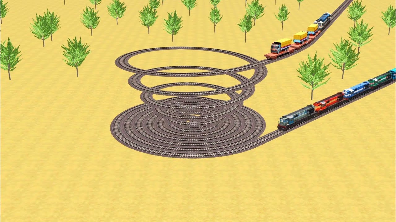 TRAINS CROSSING SNAKE🐍ZIG ZAG TRACKS BIG ROUND CIRCLE TRACKS RAILROAD RAILWORK BEANG/#trainvideo