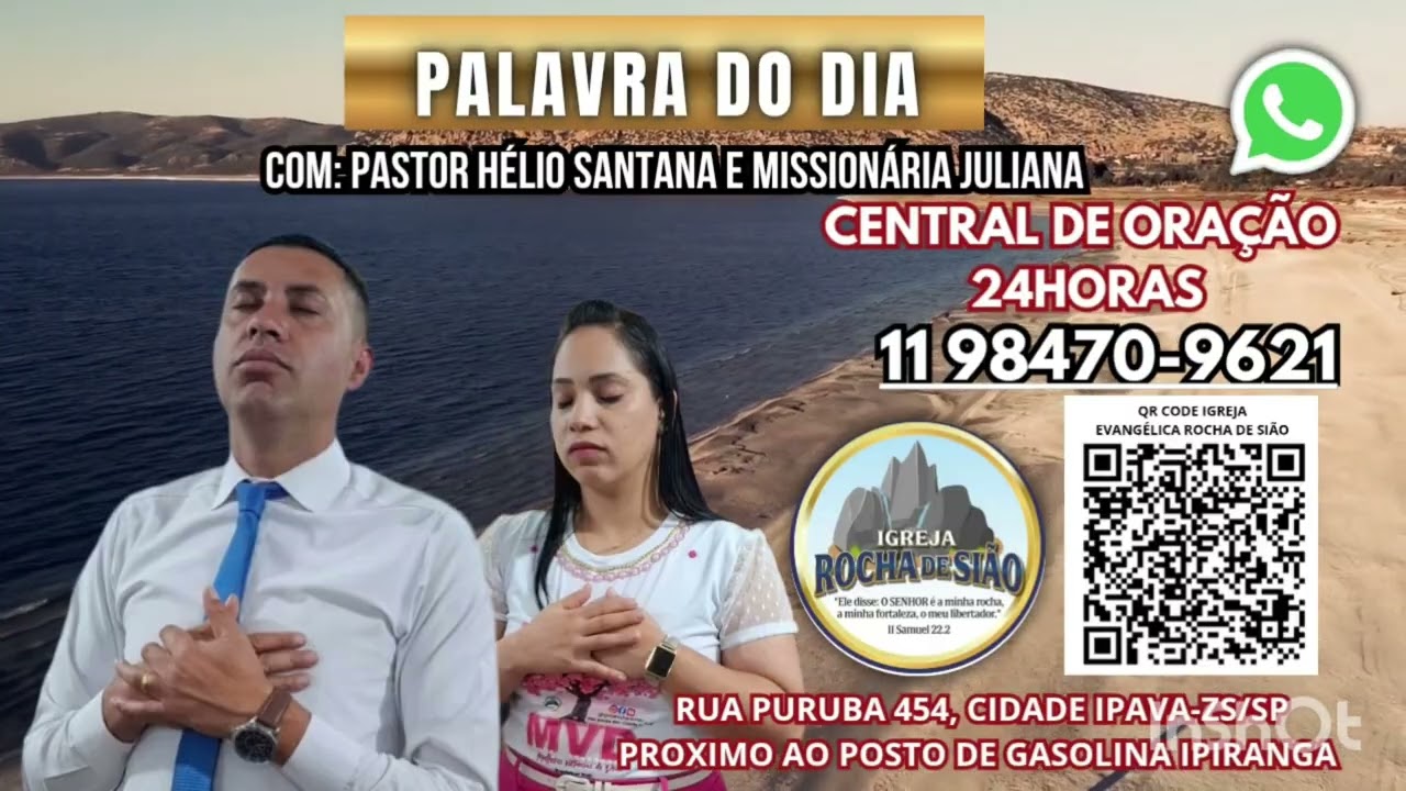 Palavra do dia 20 de janeiro de 2026. Com: Pastor Hélio Santana e Missionária Juliana Santana.