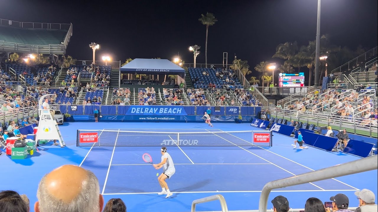 Taylor Fritz vs Adrian Mannarino Delray Beach Court Level View Highlights