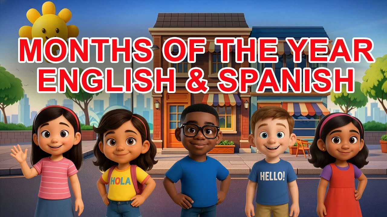 Months of the Year Song 🌈 | English & Spanish | Learn Months for Kids