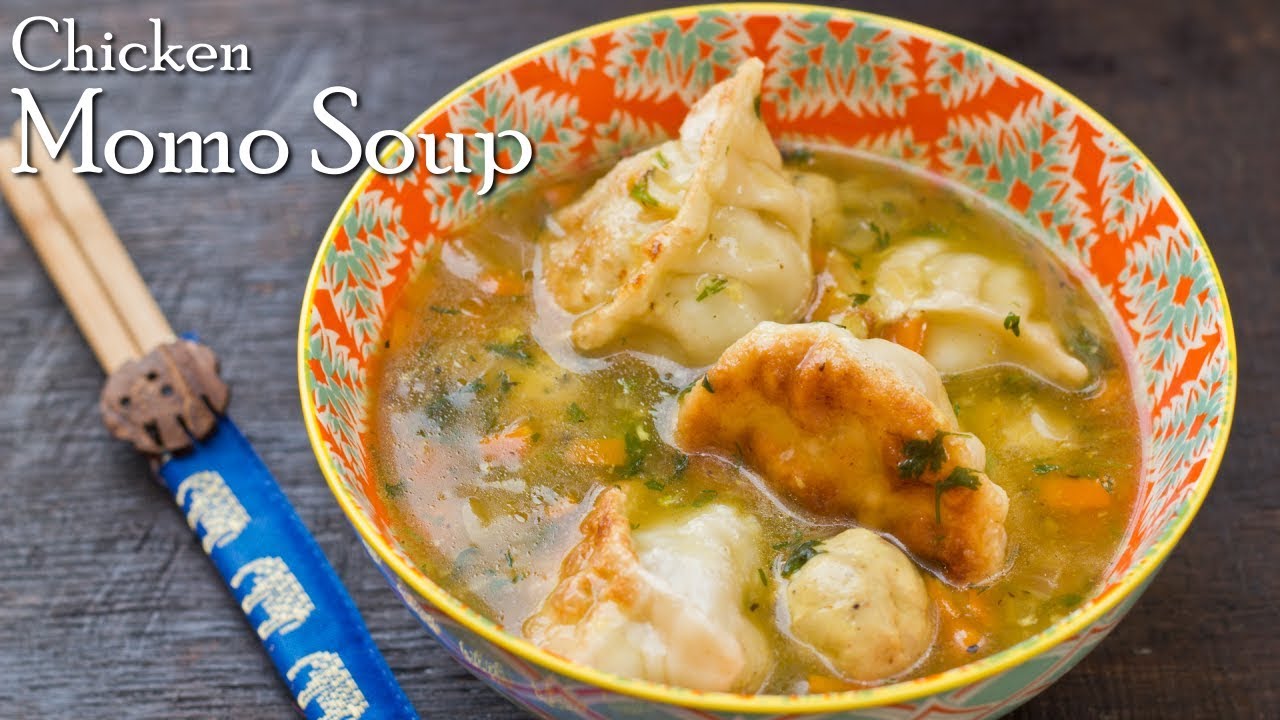 Chicken Momo Soup | Steamed Chicken Momos with Soup ~ The Terrace Kitchen