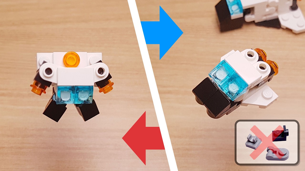 Mini robot transformatorowy z klock&oacute;w LEGO, prom kosmiczny - Mały chłopiec wahadłowy #LEGO #MOC